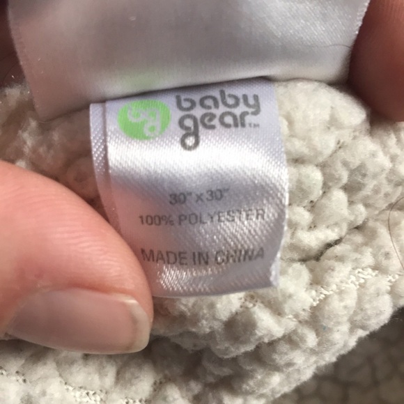 Baby Gear Light Blue & White Square Pattern Baby Boy Blanket - Picture 4 of 4